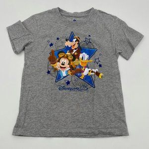 Disneyland Paris 25th Anniversary Mickey Mouse Gray T-Shirt Size Youth 6 Disney